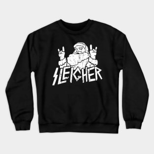 Santa goes Metal Santa Sleigher Funny Christmas for Metalheads Distressed Crewneck Sweatshirt